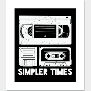 Simpler Times // Retro VHS Floppy Disk Audio Cassette Posters and Art